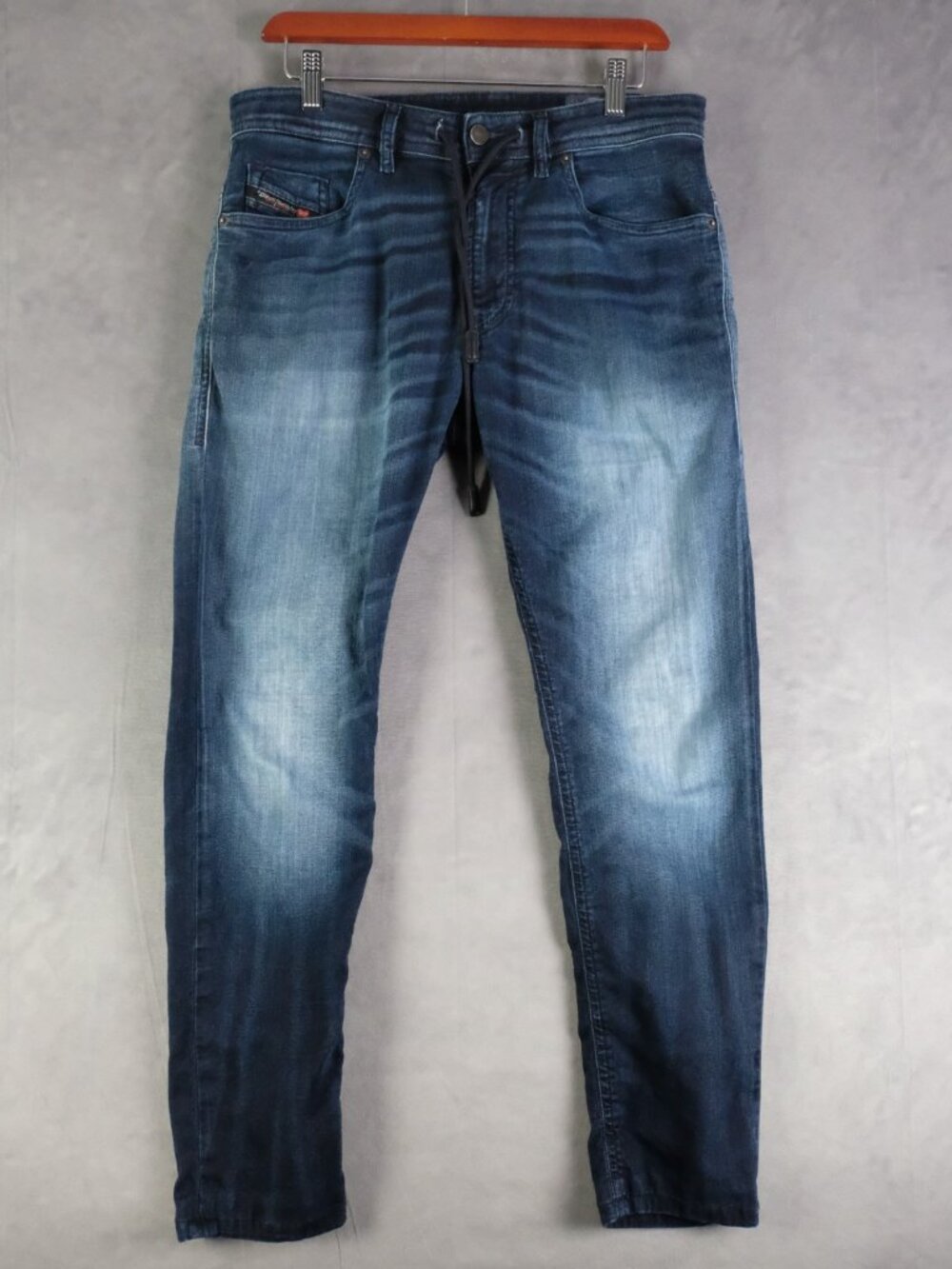 Diesel Thommer Jeans Mens 32X30 Blue Stone Wash Slim Drawstring Stretch